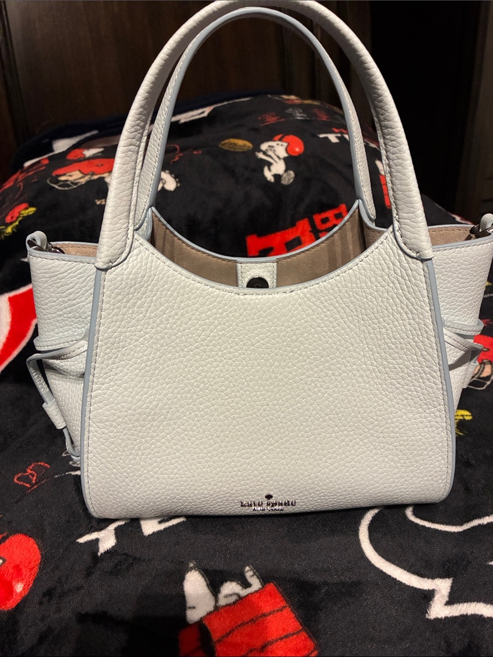 kate spade White Pebbled Leather Satchel with Top Handles..stash small bag